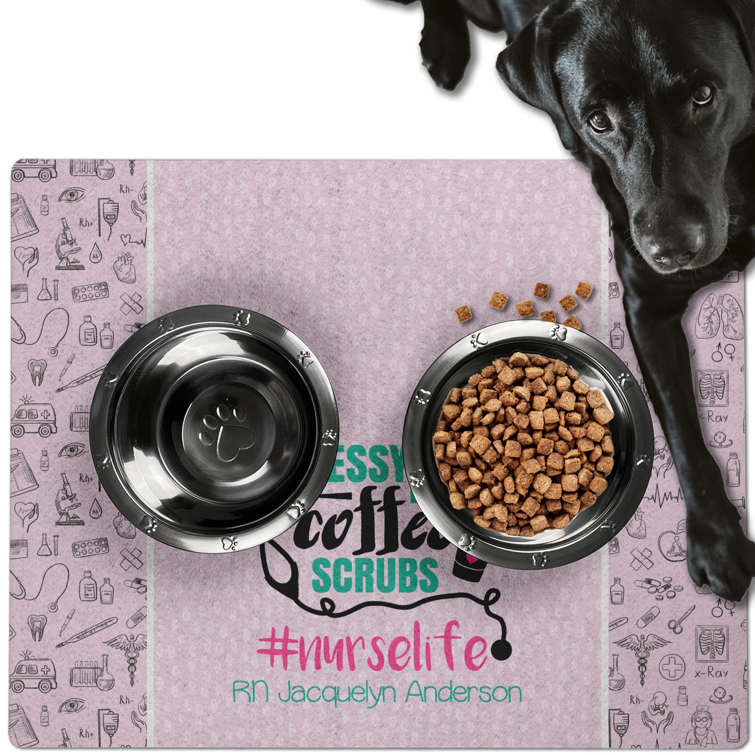 Extra Large Food Bowl Mat Dog Mat Personalized Dog Mat Dog