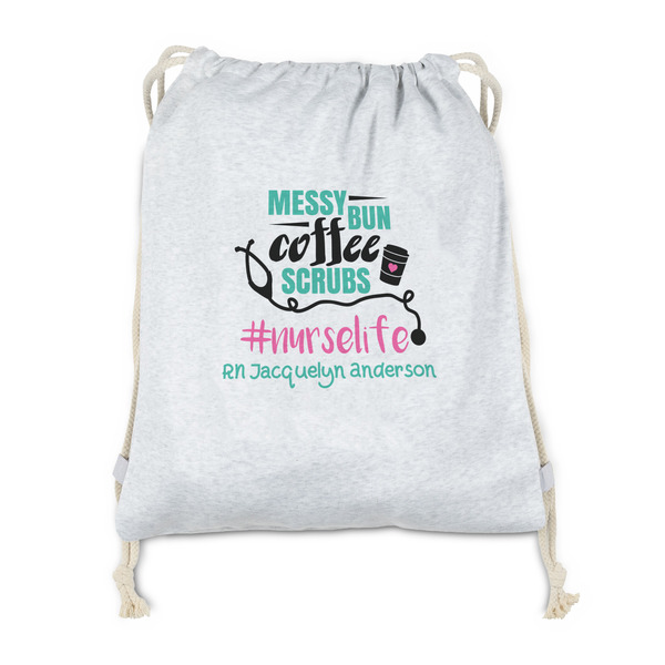 Custom Nursing Quotes Drawstring Backpack - Sweatshirt Fleece (Personalized)