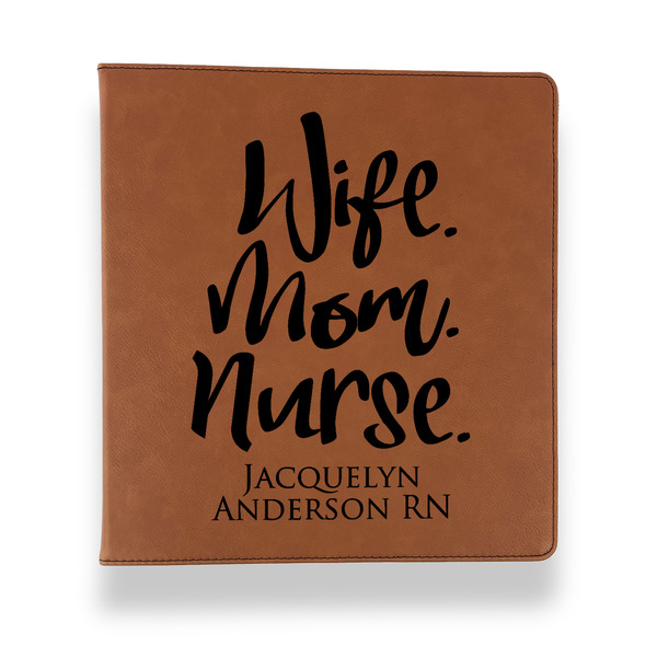 Custom Nursing Quotes Leather Binder - 1" - Rawhide (Personalized)