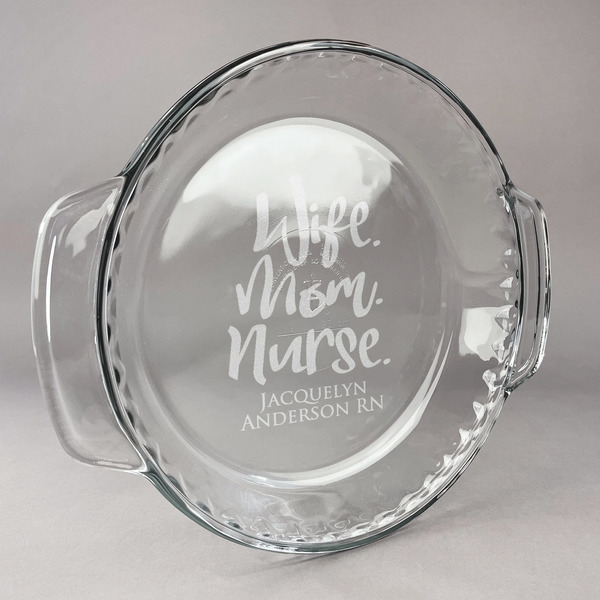 Custom Nursing Quotes Glass Pie Dish - 9.5in Round (Personalized)