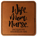 Nursing Quotes Faux Leather Iron On Patch - Square (Personalized)