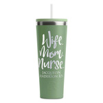 Nursing Quotes RTIC Everyday Tumbler with Straw - 28oz - Light Green - Single-Sided (Personalized)