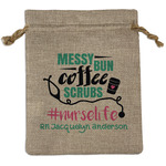 Nursing Quotes Medium Burlap Gift Bag - Front (Personalized)