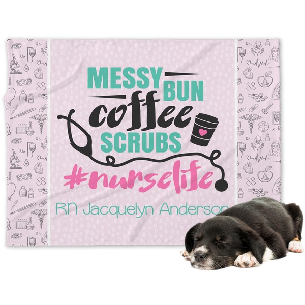 Custom Nursing Quotes Dog Blanket - Large (Personalized)