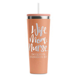 Nursing Quotes RTIC Everyday Tumbler with Straw - 28oz - Peach - Single-Sided (Personalized)