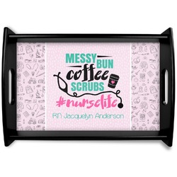 Nursing Quotes Black Wooden Tray - Small (Personalized)