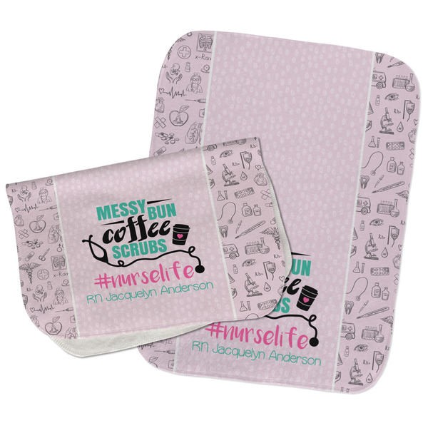 Custom Nursing Quotes Burp Cloths - Fleece - Set of 2 w/ Name or Text