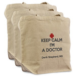 Medical Doctor Reusable Cotton Grocery Bags - Set of 3 (Personalized)