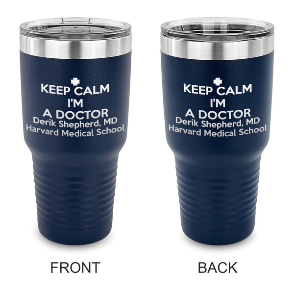 Custom Medical Doctor 30 oz Stainless Steel Tumbler - Navy - Double Sided (Personalized)