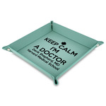 Medical Doctor Faux Leather Dice Tray - 9" x 9"  - Teal (Personalized)