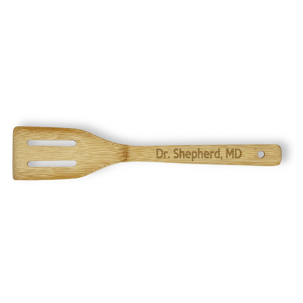 Custom Medical Doctor Bamboo Slotted Spatula - Double Sided (Personalized)