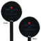 Medical Doctor Black Plastic 5.5" Stir Stick - Double Sided - Round - Front & Back