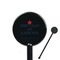 Medical Doctor Black Plastic 5.5" Stir Stick - Round - Closeup