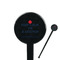 Medical Doctor Black Plastic 7" Stir Stick - Round - Closeup