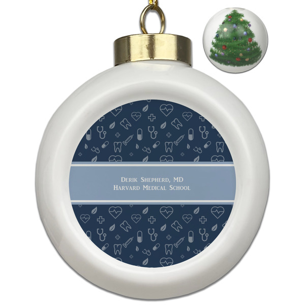 Custom Medical Doctor Ceramic Ball Ornament - Christmas Tree (Personalized)