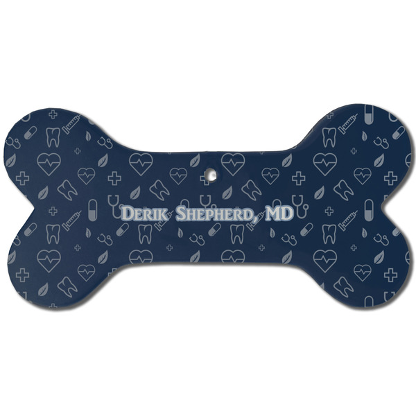 Custom Medical Doctor Ceramic Dog Ornament - Front w/ Name or Text