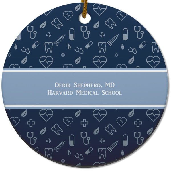 Custom Medical Doctor Round Ceramic Ornament w/ Name or Text