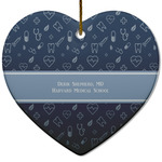 Medical Doctor Heart Ceramic Ornament w/ Name or Text