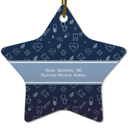 Medical Doctor Star Ceramic Ornament w/ Name or Text