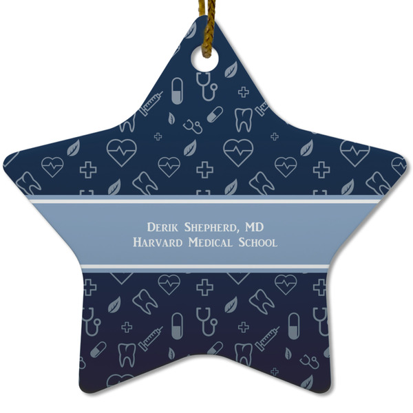 Custom Medical Doctor Star Ceramic Ornament w/ Name or Text