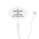 Medical Doctor 7" Oval Plastic Stir Sticks - Clear (Personalized)