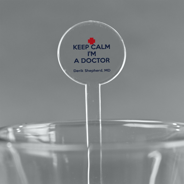 Custom Medical Doctor 7" Round Plastic Stir Sticks - Clear (Personalized)