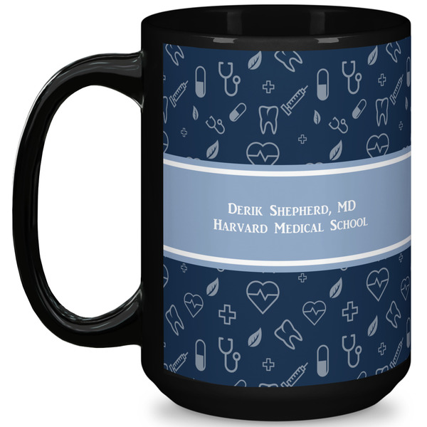 Custom Medical Doctor 15 Oz Coffee Mug - Black (Personalized)