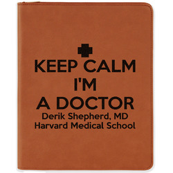 Medical Doctor Leatherette Zipper Portfolio with Notepad (Personalized)