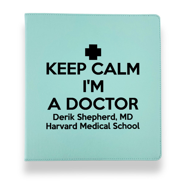 Custom Medical Doctor Leather Binder - 1" - Teal (Personalized)