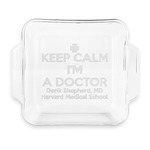 Medical Doctor Glass Cake Dish with Truefit Lid - 8in x 8in (Personalized)