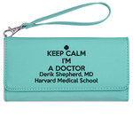 Medical Doctor Ladies Leatherette Wallet - Laser Engraved- Teal (Personalized)