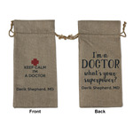 Medical Doctor Large Burlap Gift Bag - Front & Back (Personalized)