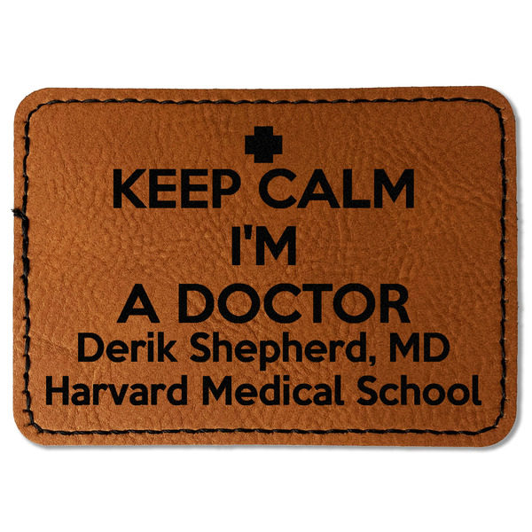 Custom Medical Doctor Faux Leather Iron On Patch - Rectangle (Personalized)