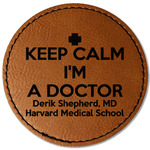 Medical Doctor Faux Leather Iron On Patch - Round (Personalized)