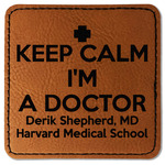 Medical Doctor Faux Leather Iron On Patch - Square (Personalized)