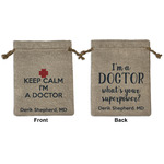 Medical Doctor Medium Burlap Gift Bag - Front & Back (Personalized)