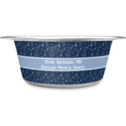 Medical Doctor Stainless Steel Dog Bowl - Medium (Personalized)