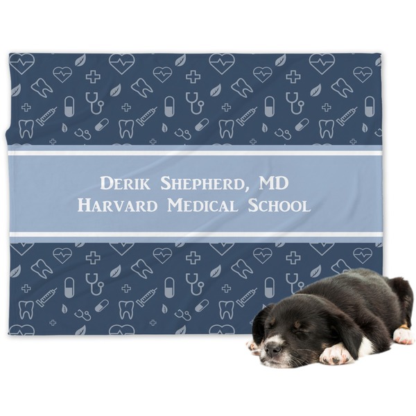 Custom Medical Doctor Dog Blanket - Large (Personalized)