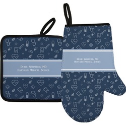 Medical Doctor Oven Mitt & Pot Holder Set w/ Name or Text