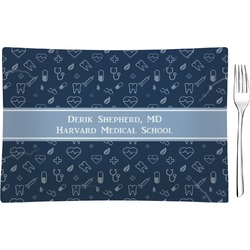 Medical Doctor Glass Rectangular Appetizer / Dessert Plate (Personalized)