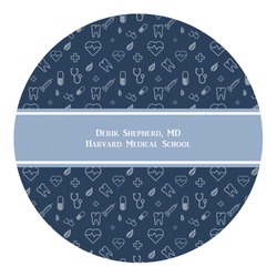Medical Doctor Round Decal - XLarge (Personalized)