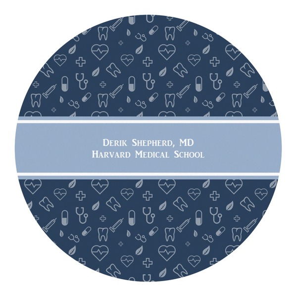 Custom Medical Doctor Round Decal - XLarge (Personalized)