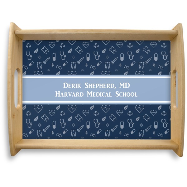 Custom Medical Doctor Natural Wooden Tray - Large (Personalized)