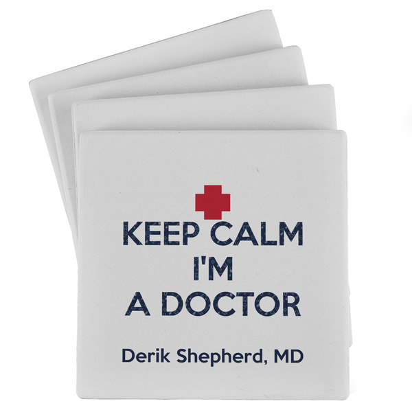 Custom Medical Doctor Absorbent Stone Coasters - Set of 4 (Personalized)