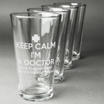 Medical Doctor Pint Glasses - Engraved (Set of 4) (Personalized)