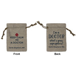 Medical Doctor Small Burlap Gift Bag - Front & Back (Personalized)