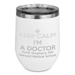 Medical Doctor Stemless Stainless Steel Wine Tumbler - White - Single Sided (Personalized)