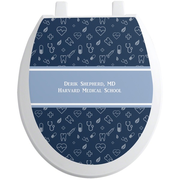 Custom Medical Doctor Toilet Seat Decal - Round (Personalized)