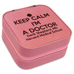 Medical Doctor Travel Jewelry Boxes - Pink Leather (Personalized)