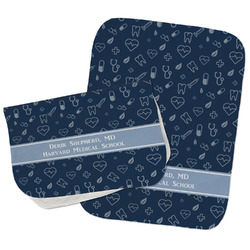 Medical Doctor Burp Cloths - Fleece - Set of 2 w/ Name or Text